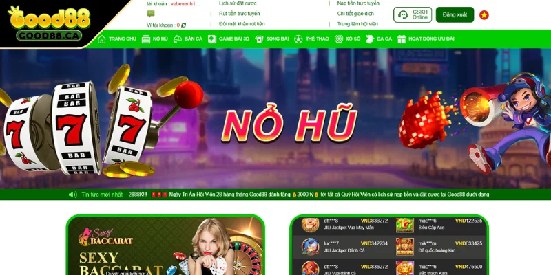 Khám phá thế giới nổ hũ GOOD88